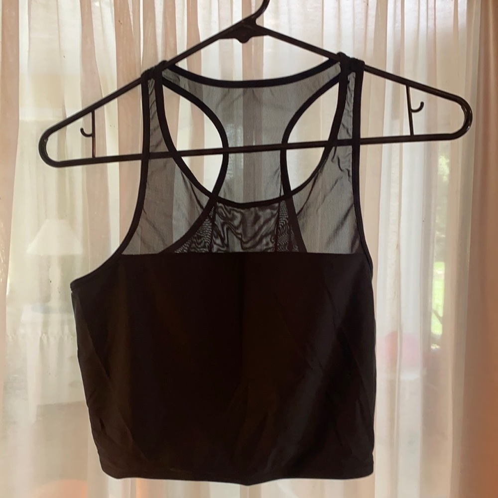 Fabletics Black Mesh Crop Top